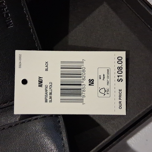 MICHAEL KORS Men's Wallet BLK/BLK/BLK "ANDY" RAISED MK All-Over BRAND-NEW wtags - Picture 12 of 12